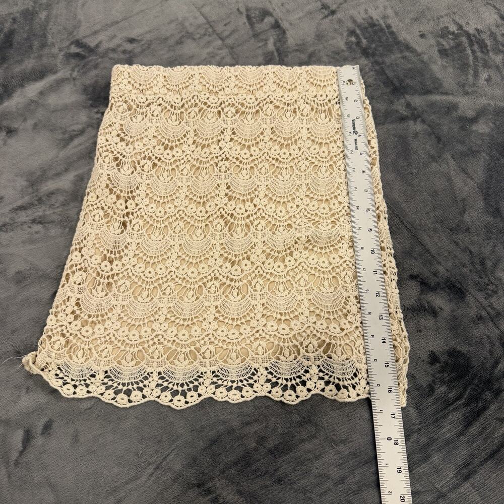 Hot & Delicious Cream Crochet Mini Skirt Sz S Boho Cottagecore Coquette VtgStyle - Picture 6 of 7
